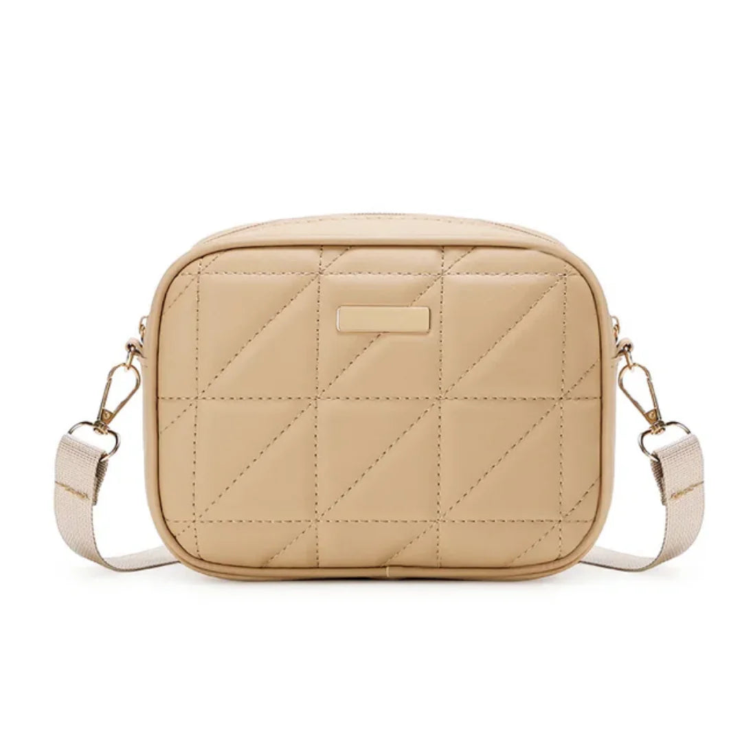 Grey Grace Quilted Crossbody Bag