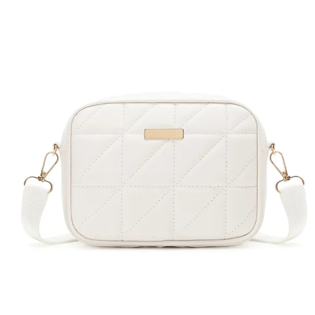Grey Grace Quilted Crossbody Bag