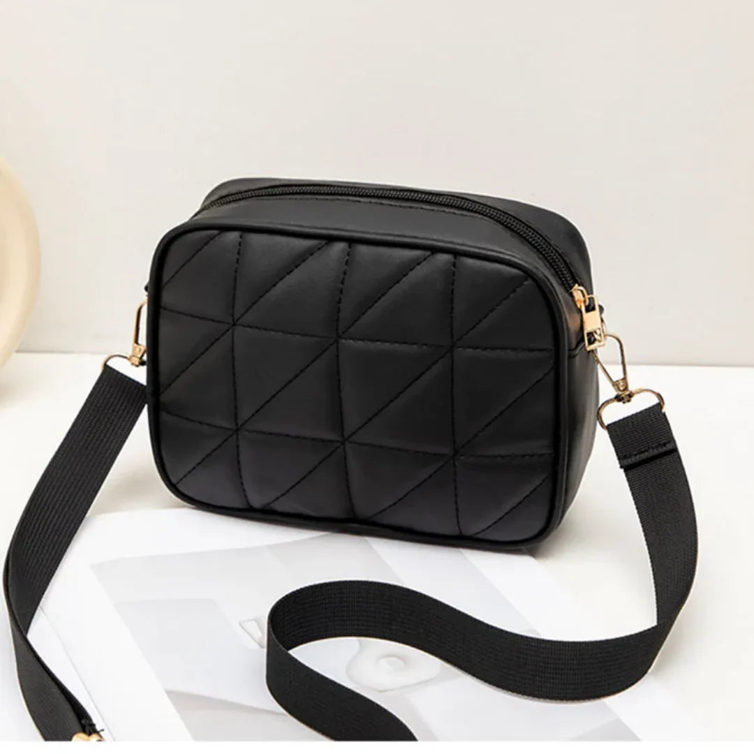 Grey Grace Quilted Crossbody Bag