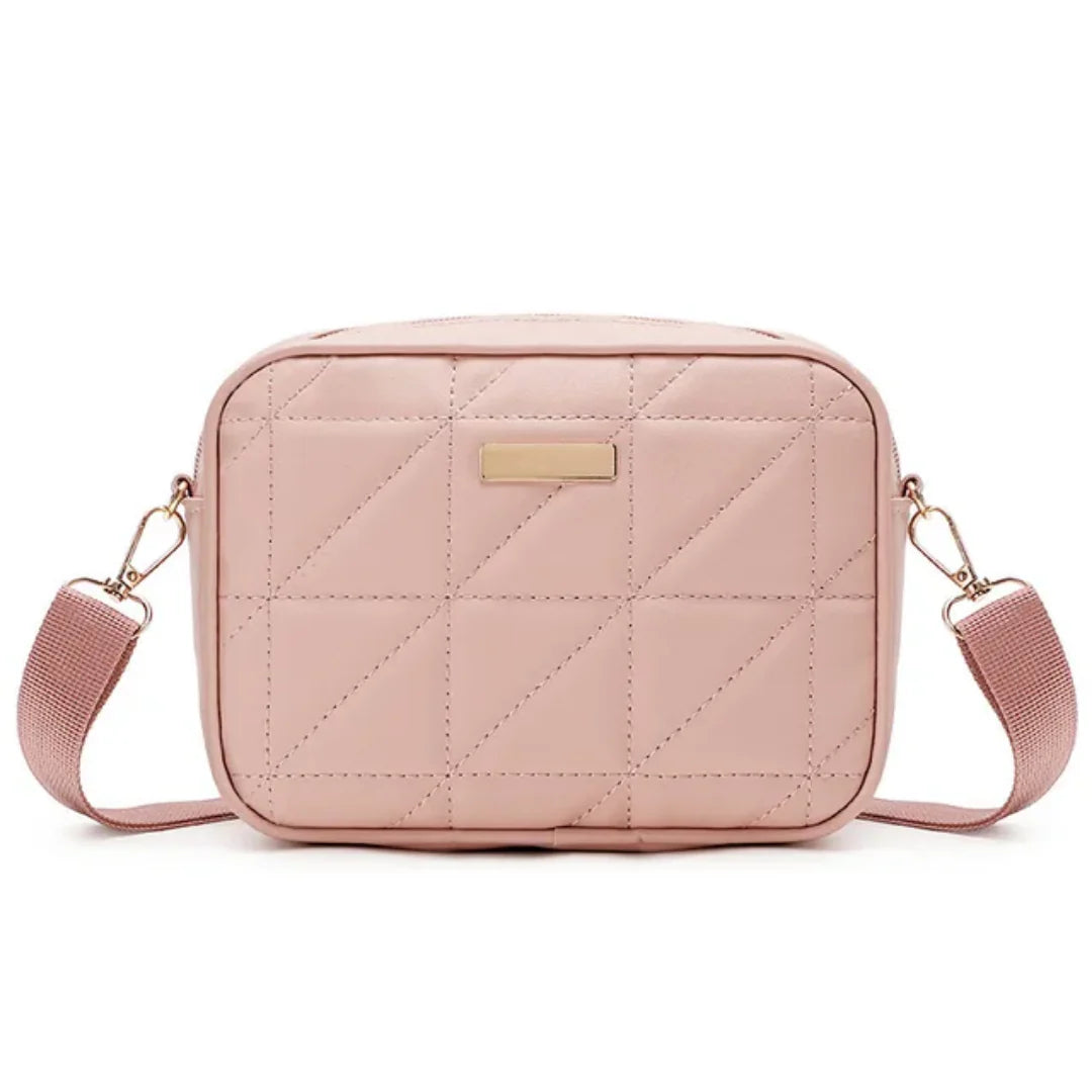 Grey Grace Quilted Crossbody Bag