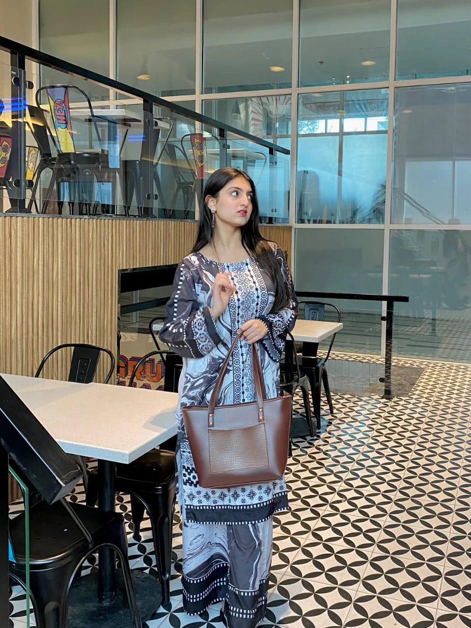 BROWN REENA TOTE BAG