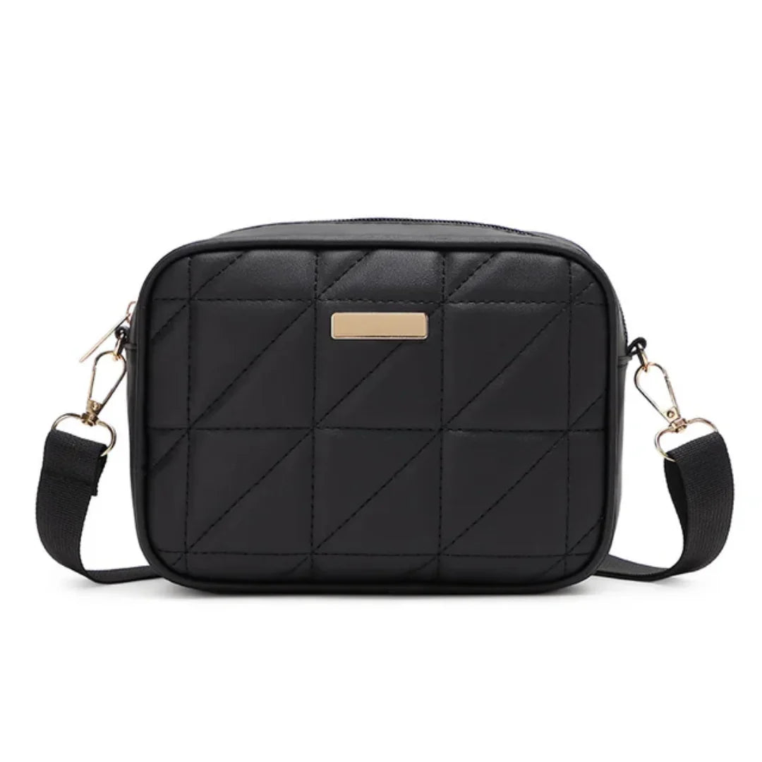 Grey Grace Quilted Crossbody Bag