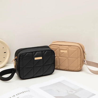 Grey Grace Quilted Crossbody Bag