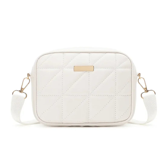 White Grace Quilted Crossbody Bag