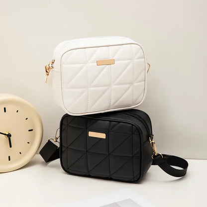 Grey Grace Quilted Crossbody Bag