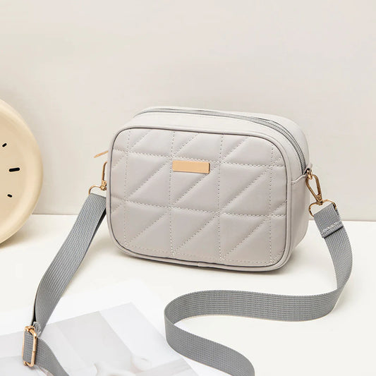 Grey Grace Quilted Crossbody Bag