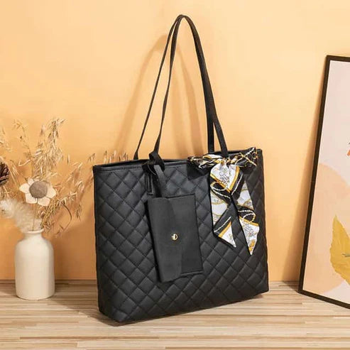 VINTAGE TOTE BLACK 2PCS BAGSET